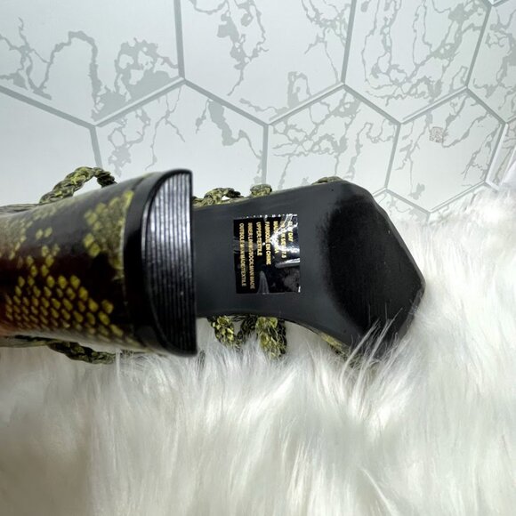 DRESS SANDALS-SLAY DAY-GREEN LACE UP  HEELS- - Picture 4 of 7